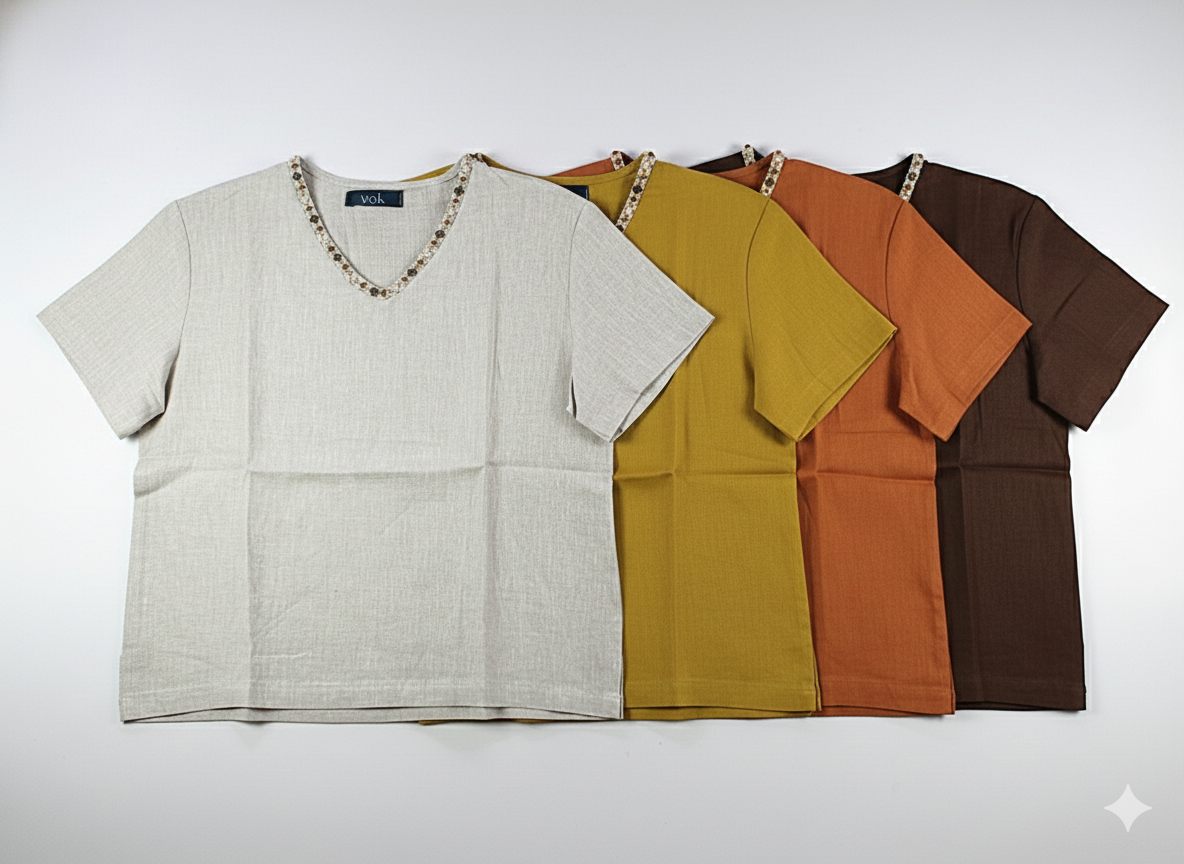 Women’s Linen V-Neck Top