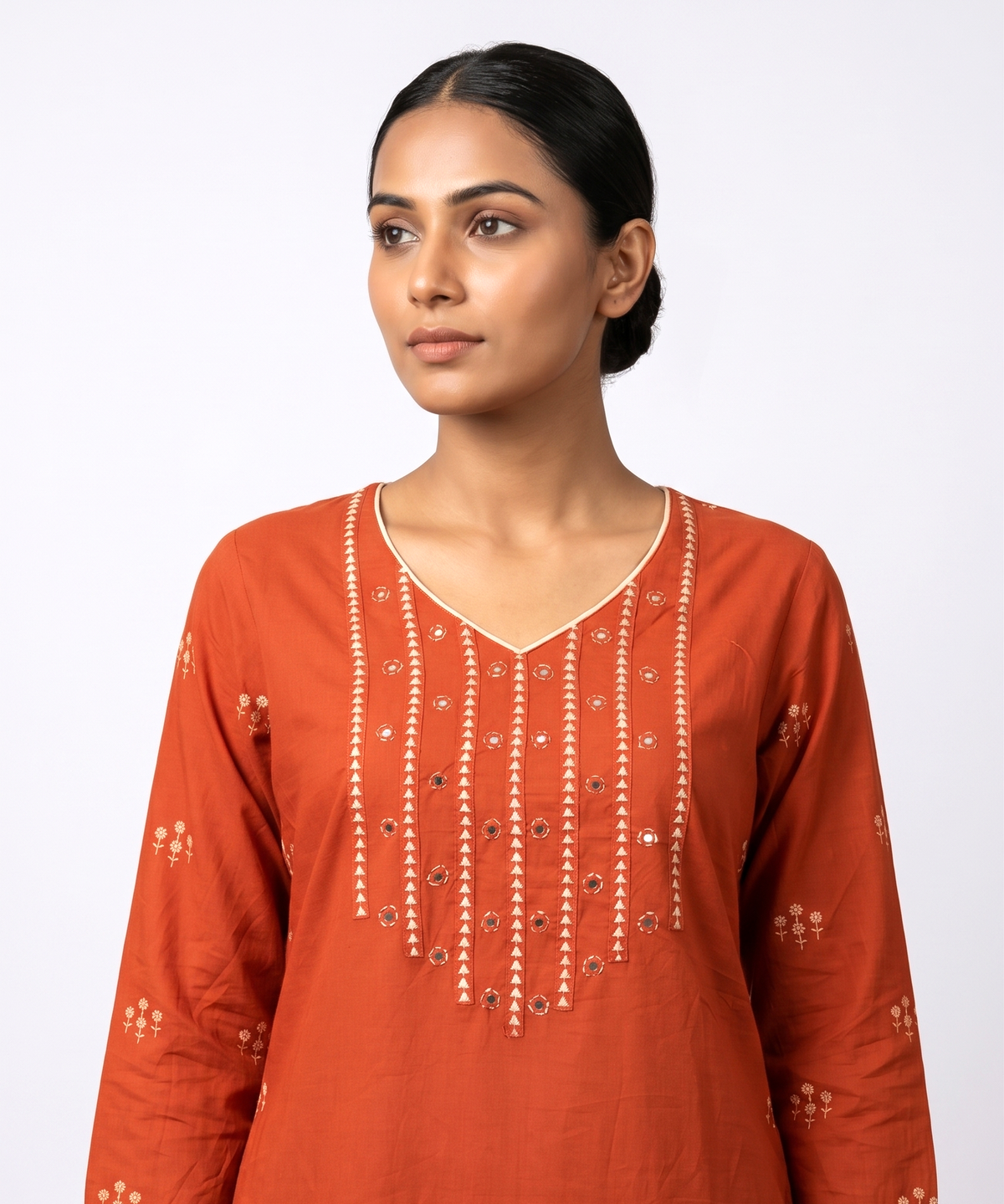 Cotton Straight Rust Salwar Suit