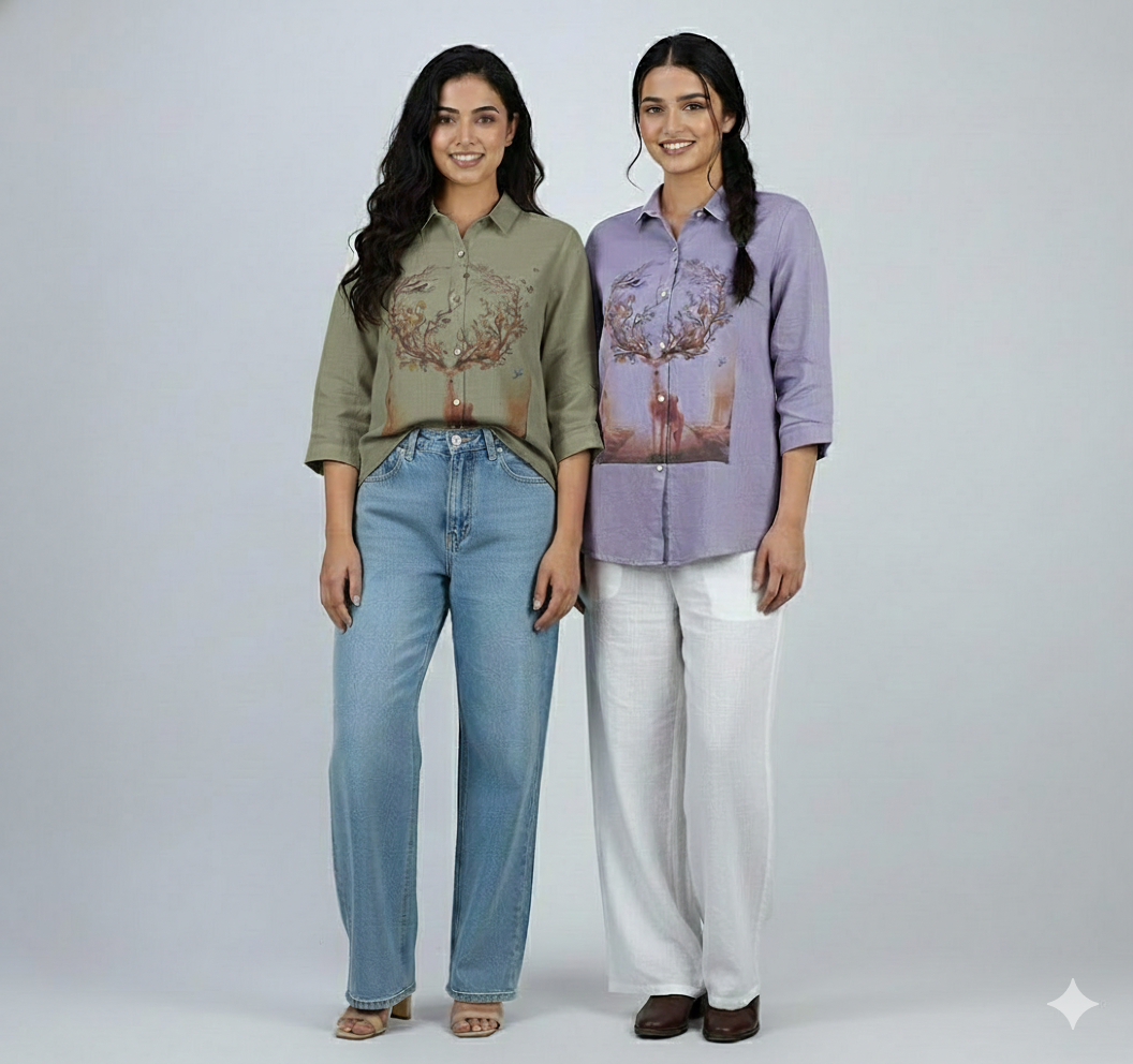 Linen Casual Shirt Top for Women