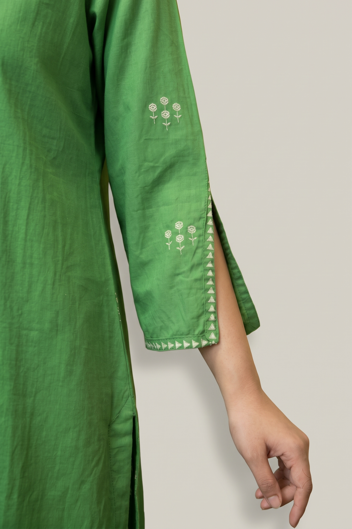 Cotton Straight Green Salwar Suit