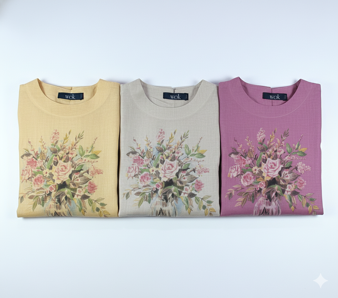 Floral Vase Linen Top