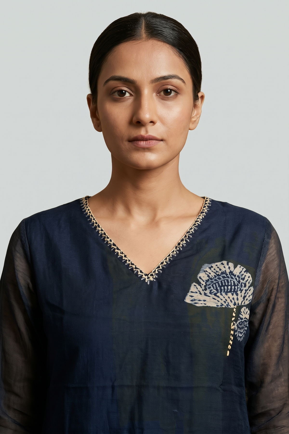 Blue Soft Chanderi Straight Salwar Suit