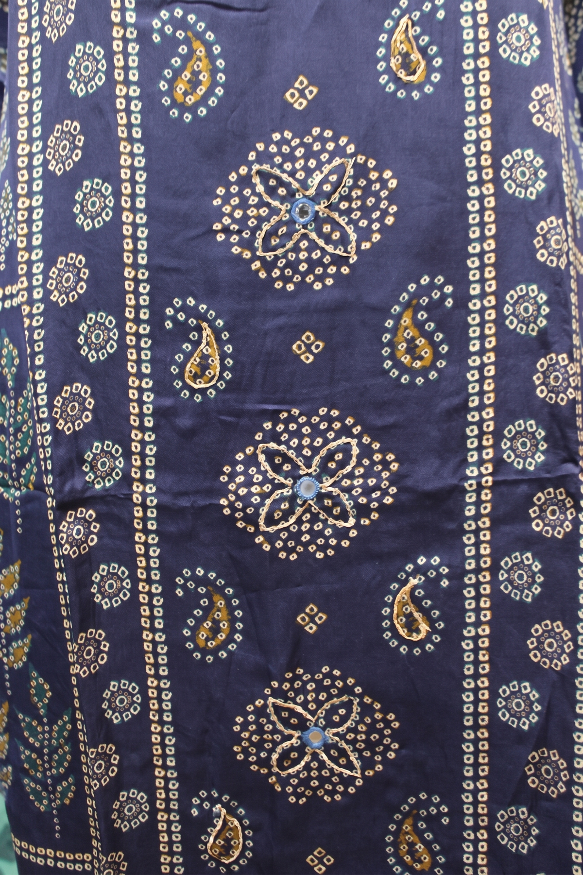 Blue Crepe Modal Silk Straight Salwar Suit Set