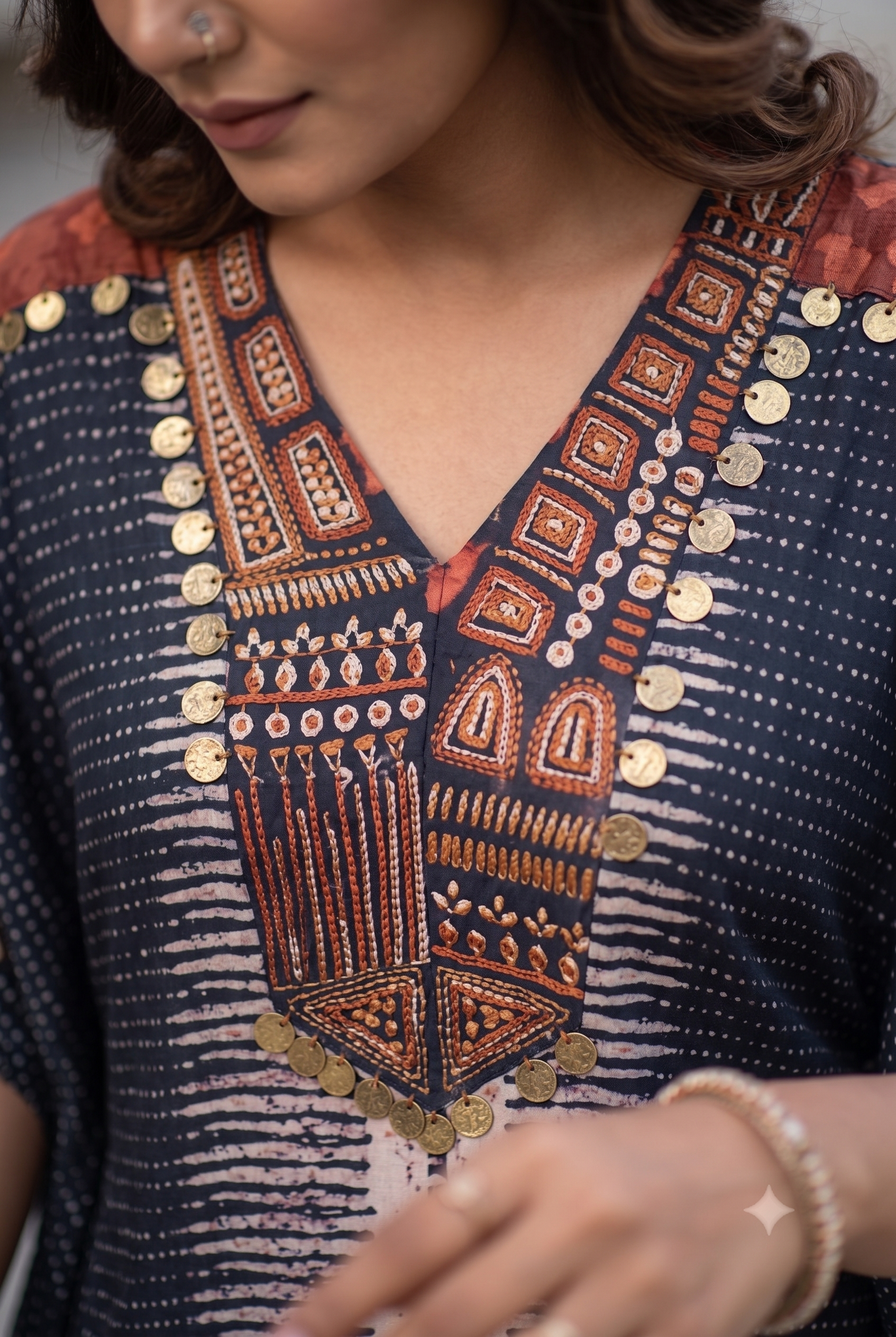 Blue Dola Silk Festive kaftan