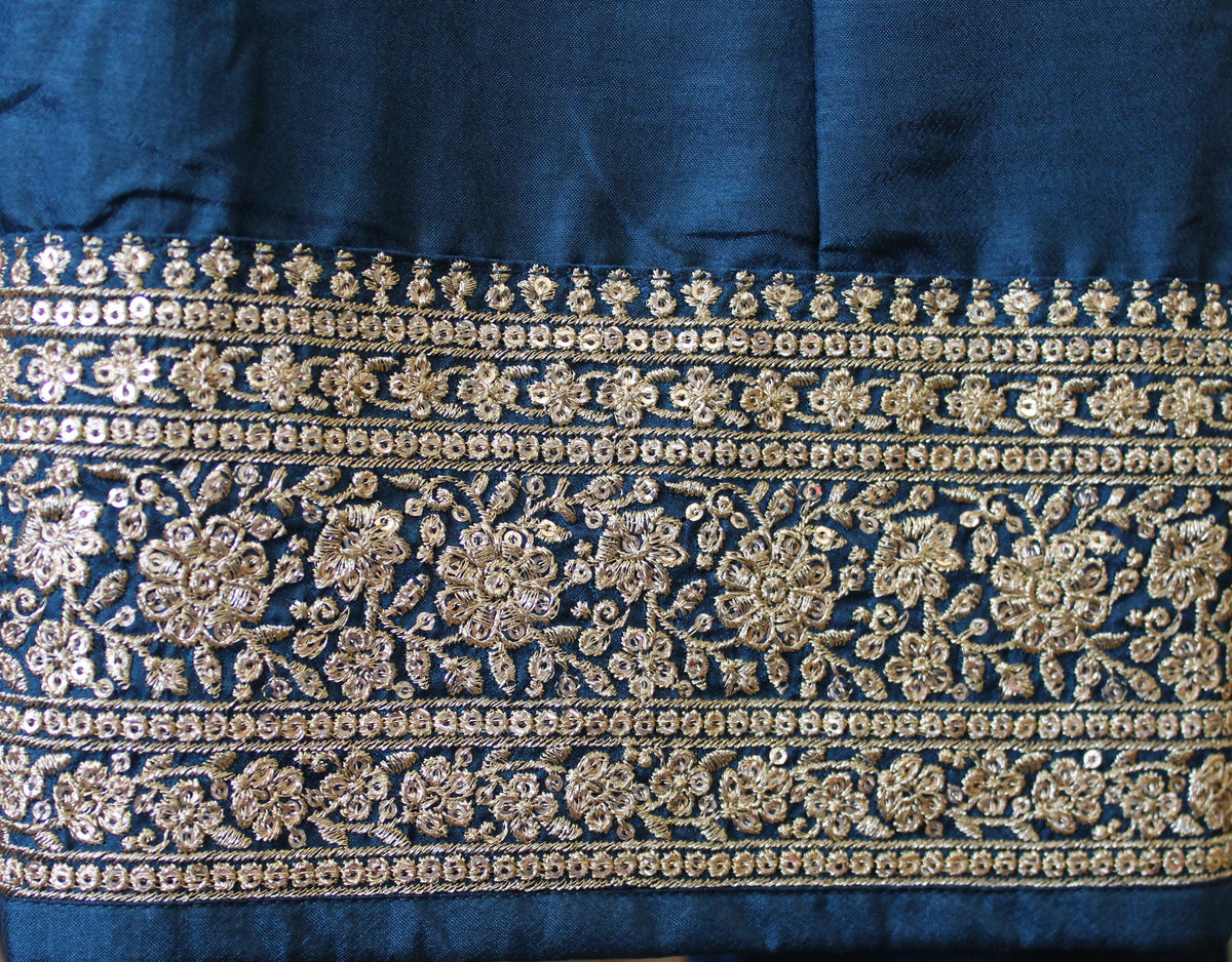 Blue Dola Silk Anarkali Suit Set