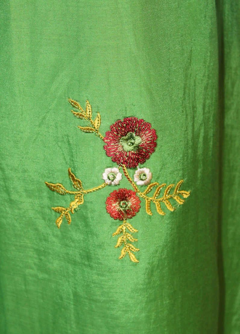 Elegant Bottle Green Chanderi A-line Salwar Suit