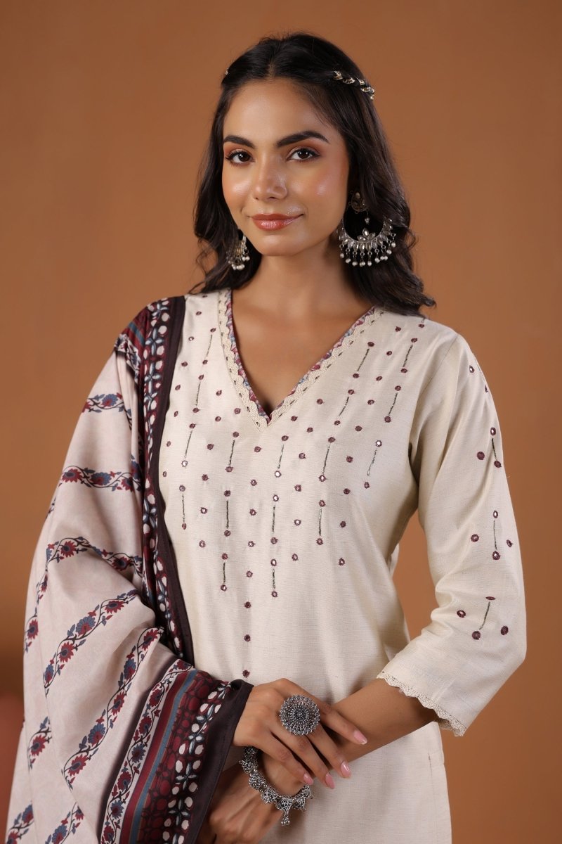 PAYAL Cream Kurta Suit Set for Anyday - Payal