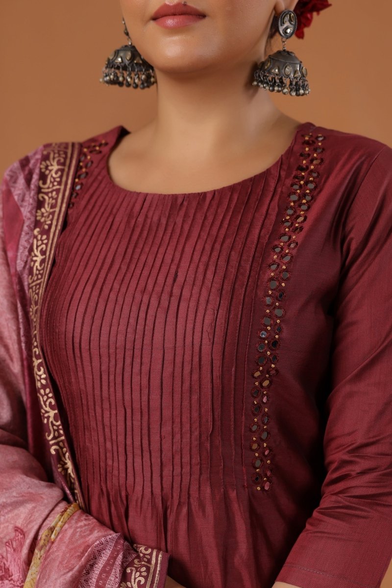 PAYAL Deep Maroon Kurta Suit Set for all Festivals - Payal