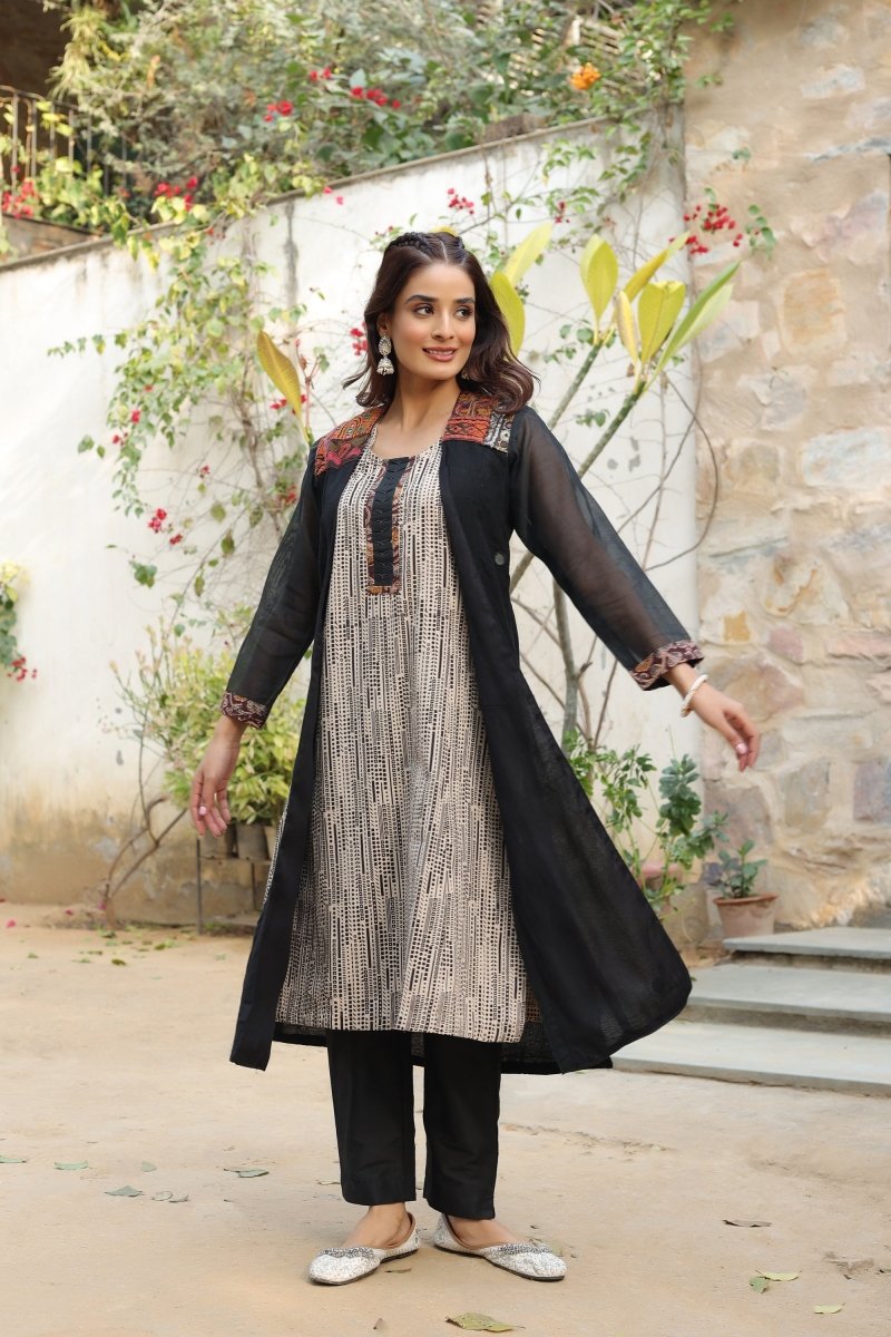 PAYAL Jacket Kurta Suit Set with Handwork Detailing - Payal