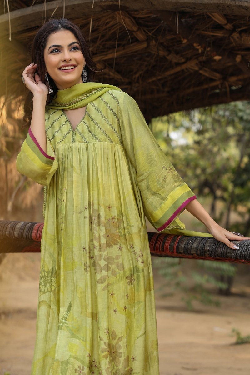 PAYAL Kalidar Suit Set with Stunning Floral Print - Payal