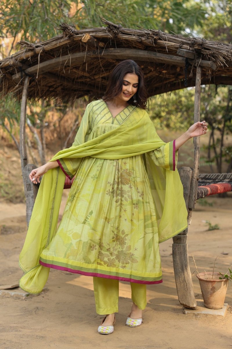 PAYAL Kalidar Suit Set with Stunning Floral Print - Payal