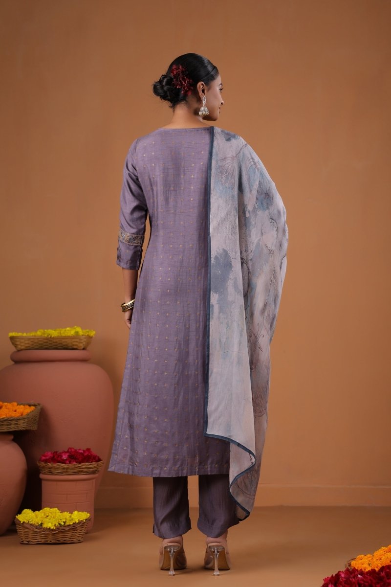 PAYAL Lilac Kurta Suit Set with Intricate Embroidery - Payal