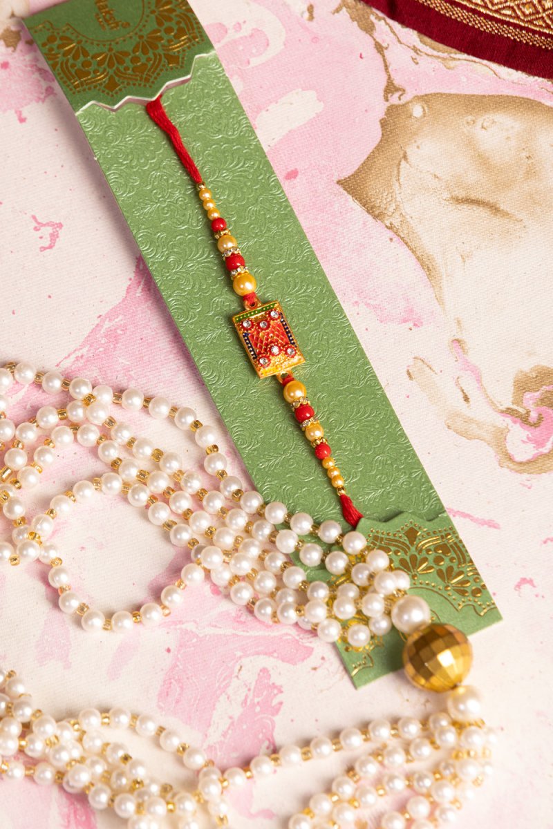 PAYAL Pearl Studded Rakhi Thread Design for a Unique Rakshabandhan - Payal