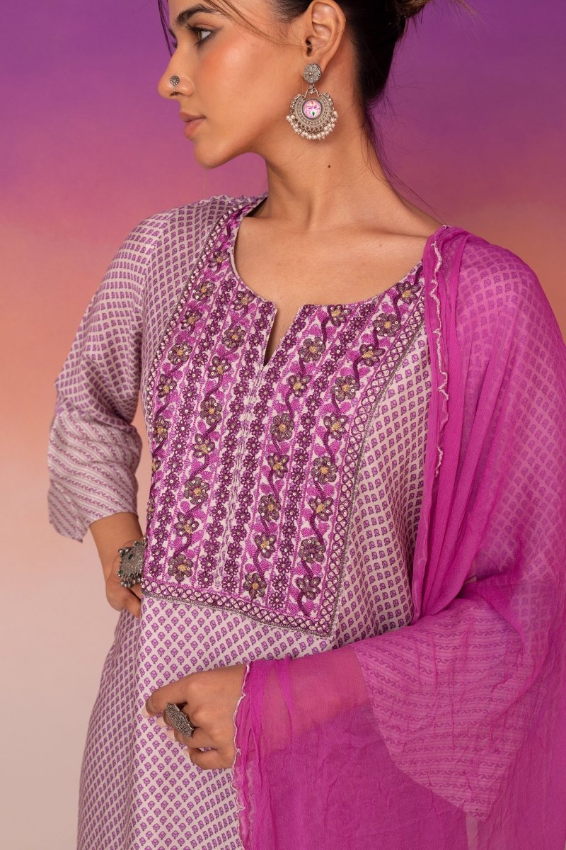 PAYAL Pink Kurta Suit Set with Hand Embroidery Detailing - Payal