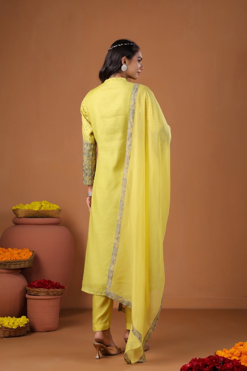 PAYAL Yellow Kurta Suit Set with Embroidery Detailing - Payal