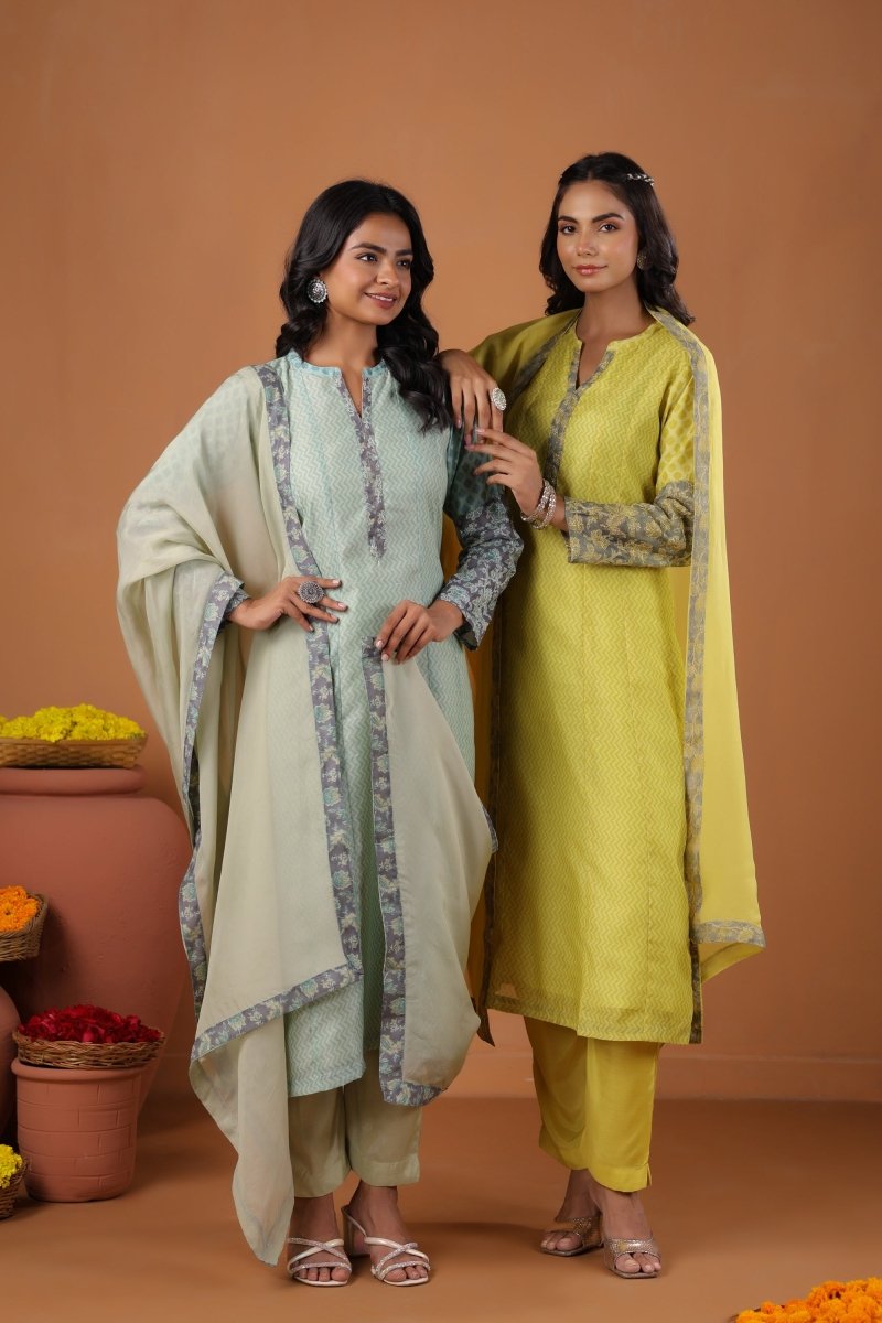 PAYAL Yellow Kurta Suit Set with Embroidery Detailing - Payal
