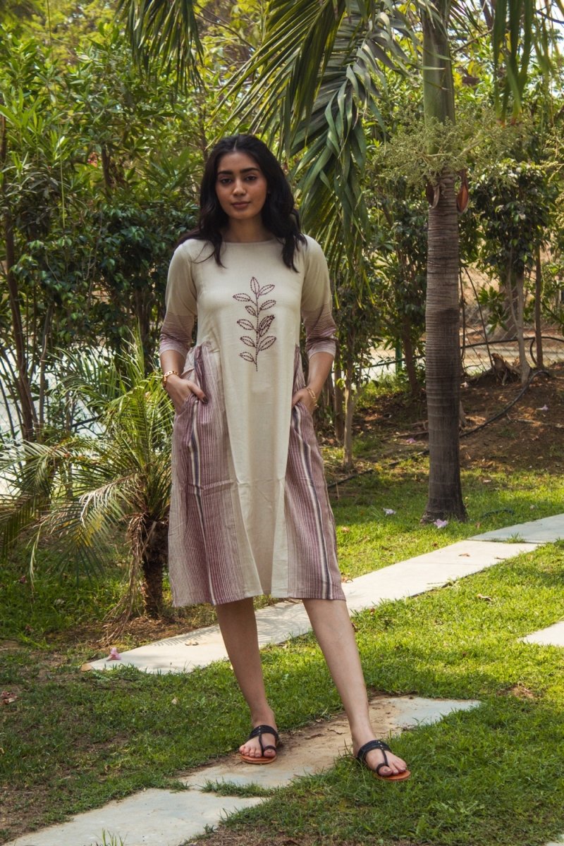 Cotton Motif embroidered pocketed Kurti - Payal