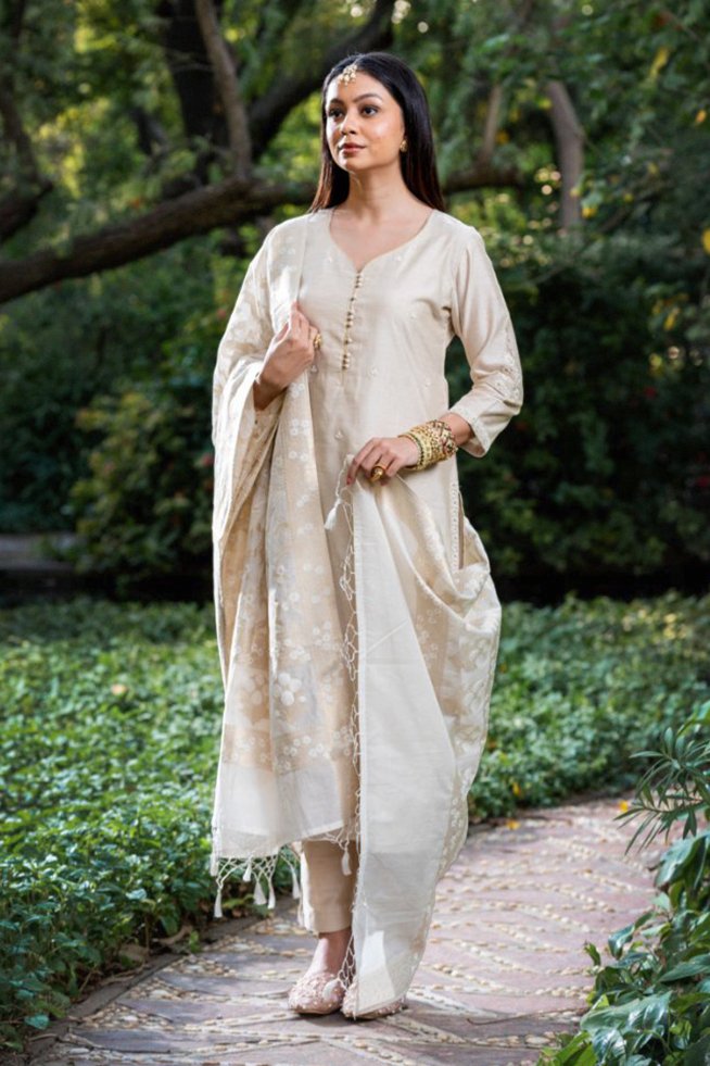 Dori Khadi Silk Suit Set - Payal