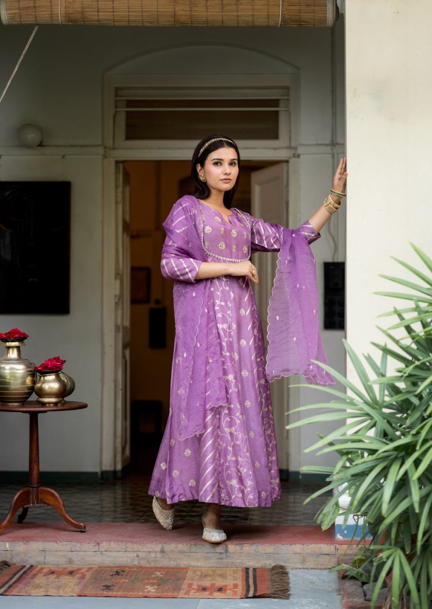 Jacquard Chanderi Viscose Suit Set - Payal