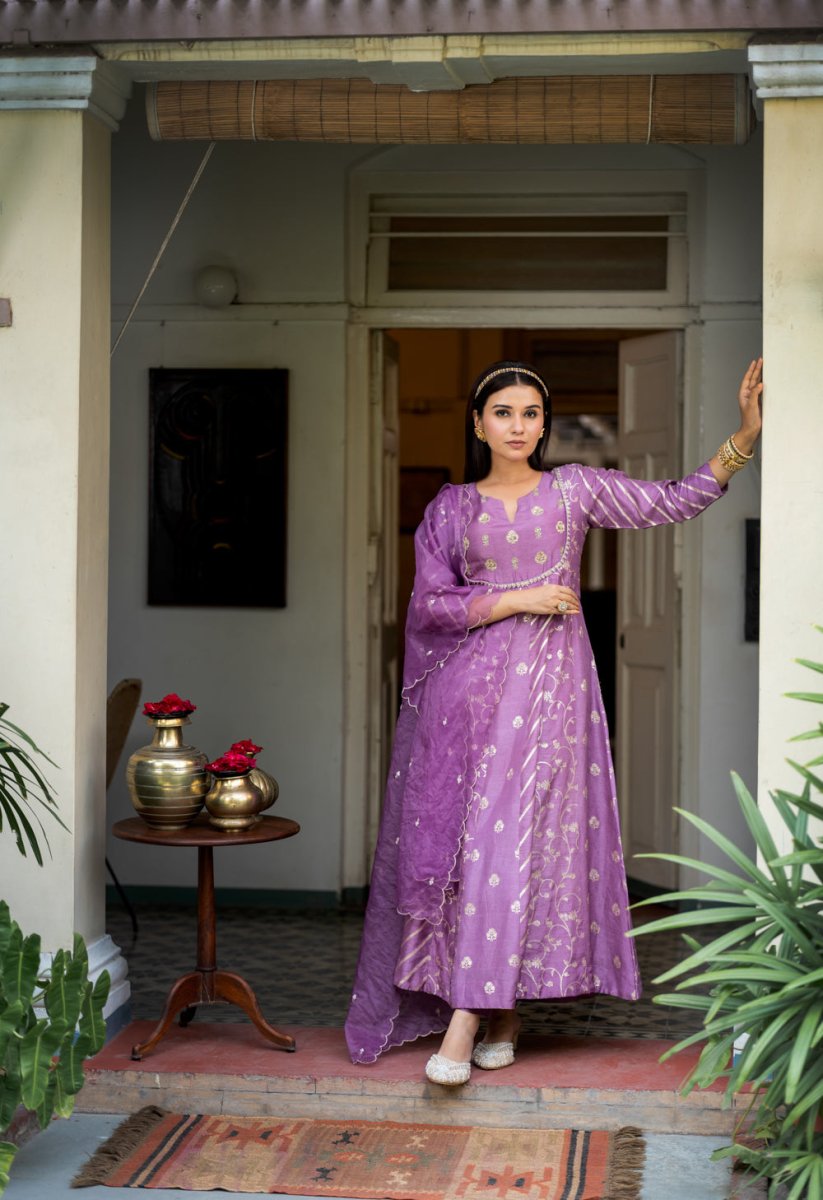 Jacquard Chanderi Viscose Suit Set - Payal