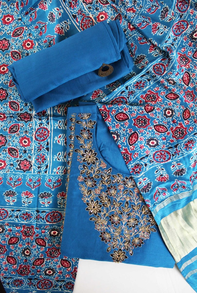 Maroon Silk Flared Suit Set - Payal