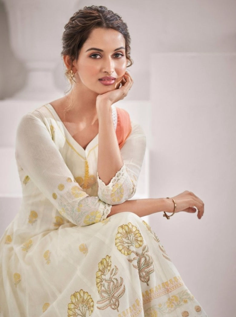Off White Flared Suit Set - Payal