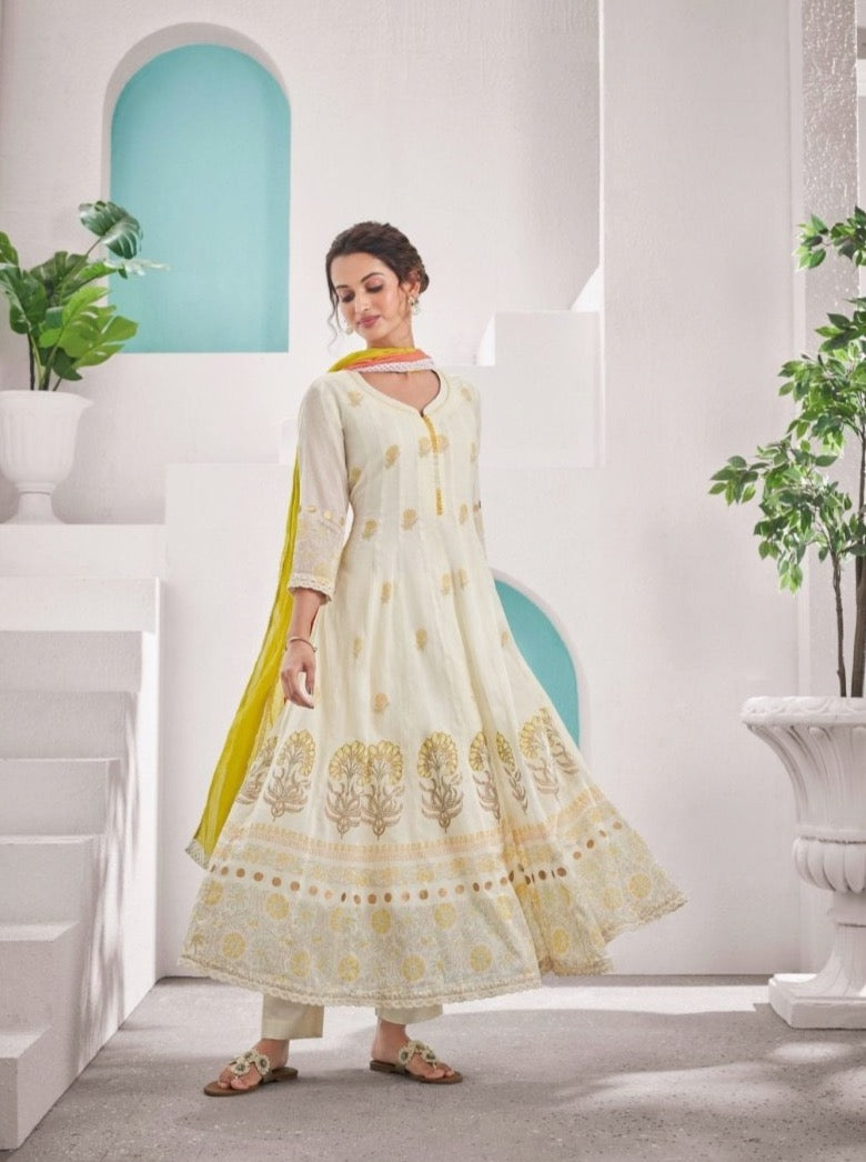 Off White Flared Suit Set - Payal