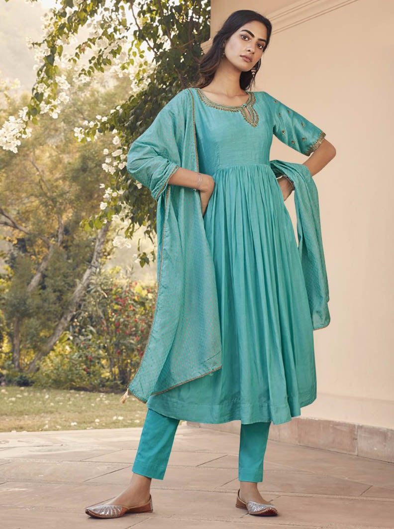 Payal Designer Aline Different Look Ethnic Wear Festive Online Pent Suit - Payal