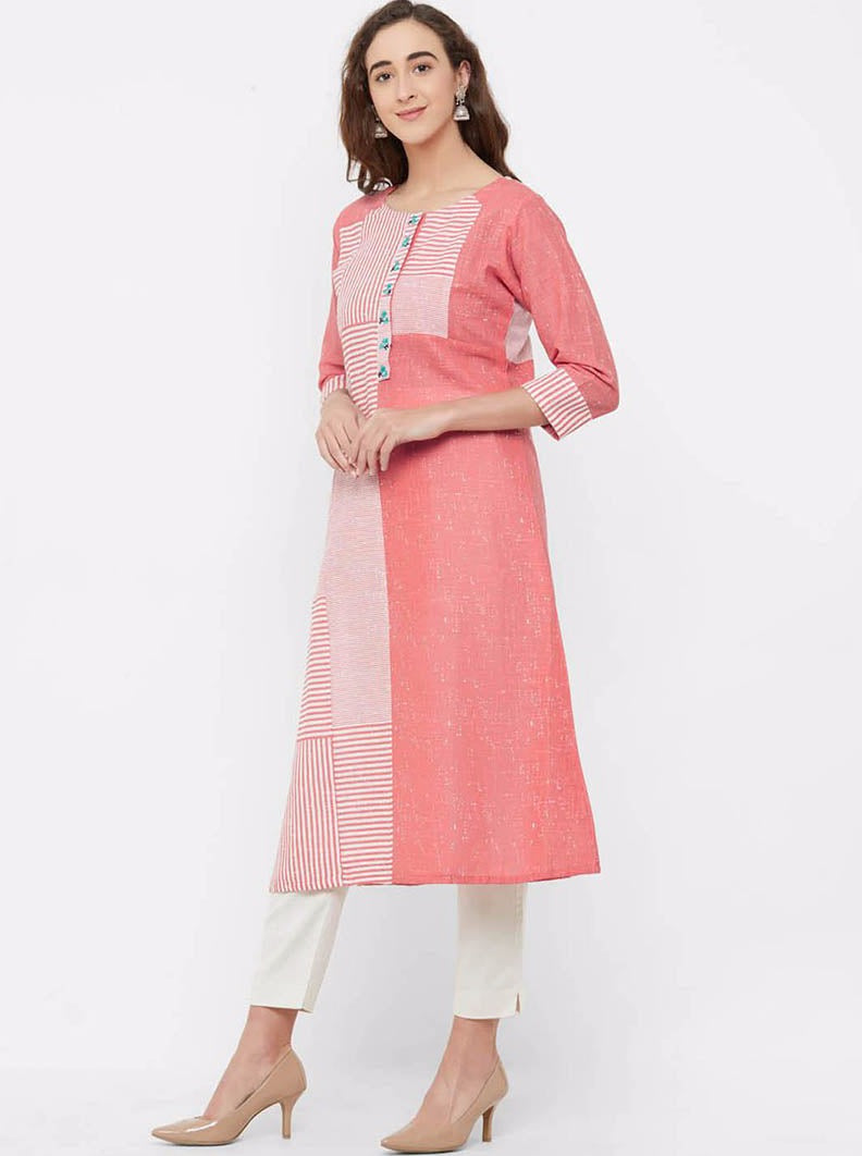 Payal Designer Aline Smart Look 3-4 Sleeve Summer Wear Aline Kurta-Kurti - Payal