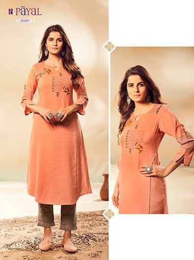 Payal Designer Aline Smart Look Casual Ethnic Wear Online Kurta With Pent - Payal