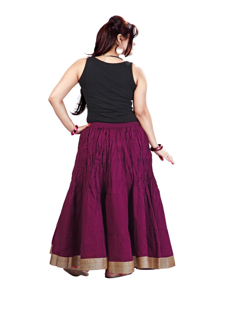 Payal Designer Cotton Plain Purple Skirt - Payal