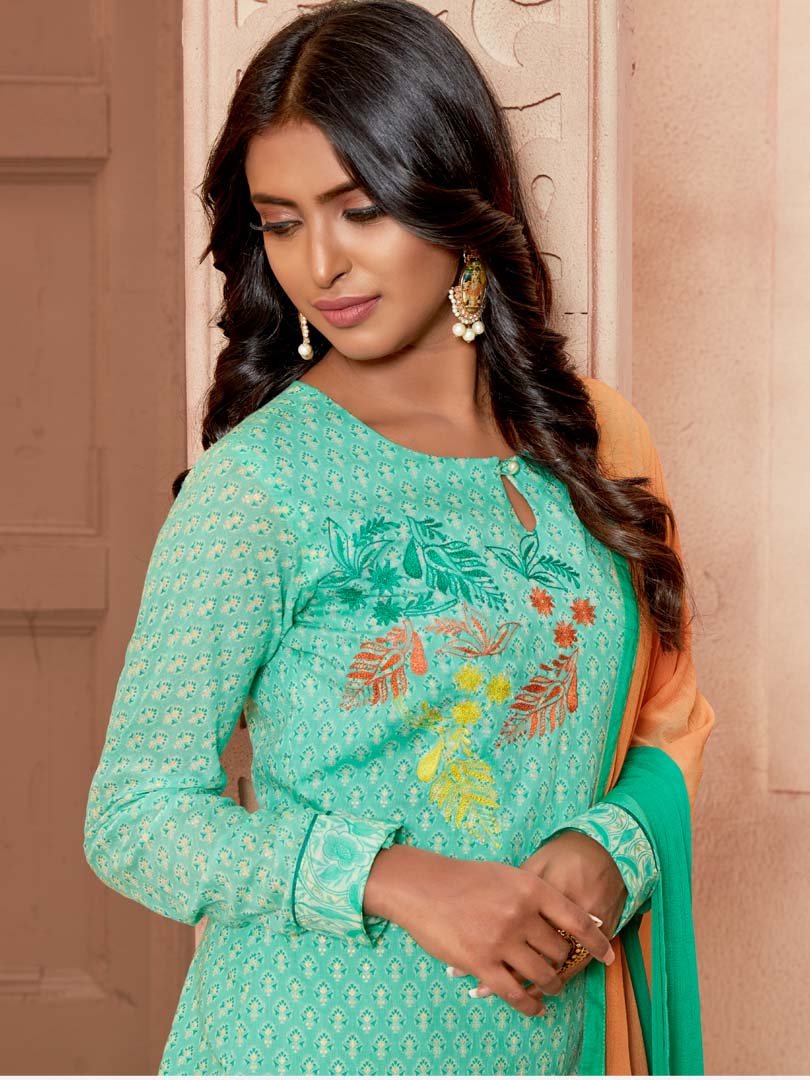 Payal Designer ethnic wear Straight Cut Smart Look Casual Wear Online women Churidar Suit - Payal