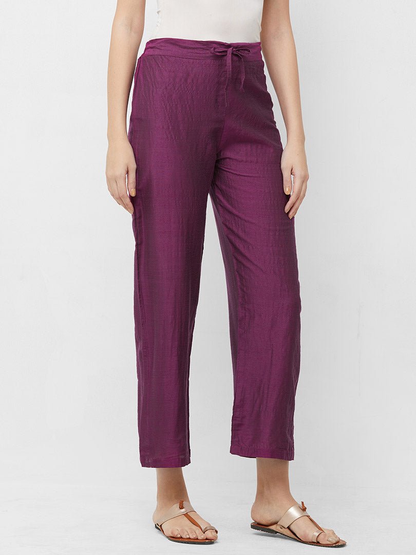 Payal Designer Purple Women'S Plain Pent - Payal