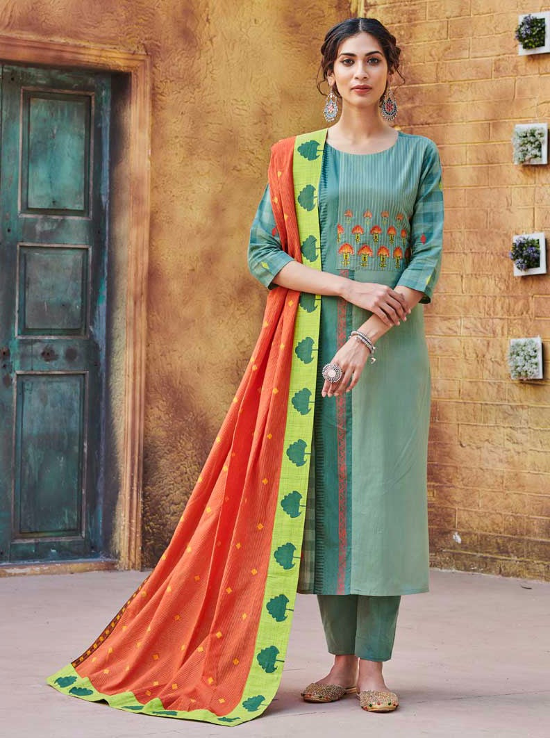 Payal Designer Straight Cut Casual Ethnic Wear M.Embrodery Work Online Pent Suit - Payal
