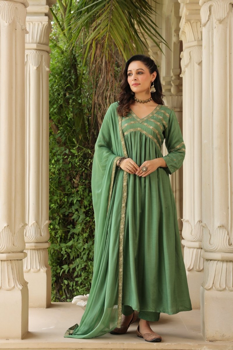 PAYAL Festive Silk Anarkali Suit Set - Payal