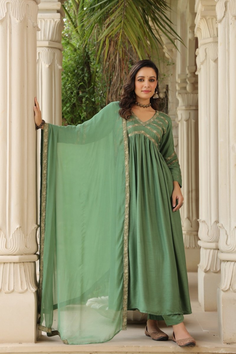 PAYAL Festive Silk Anarkali Suit Set - Payal