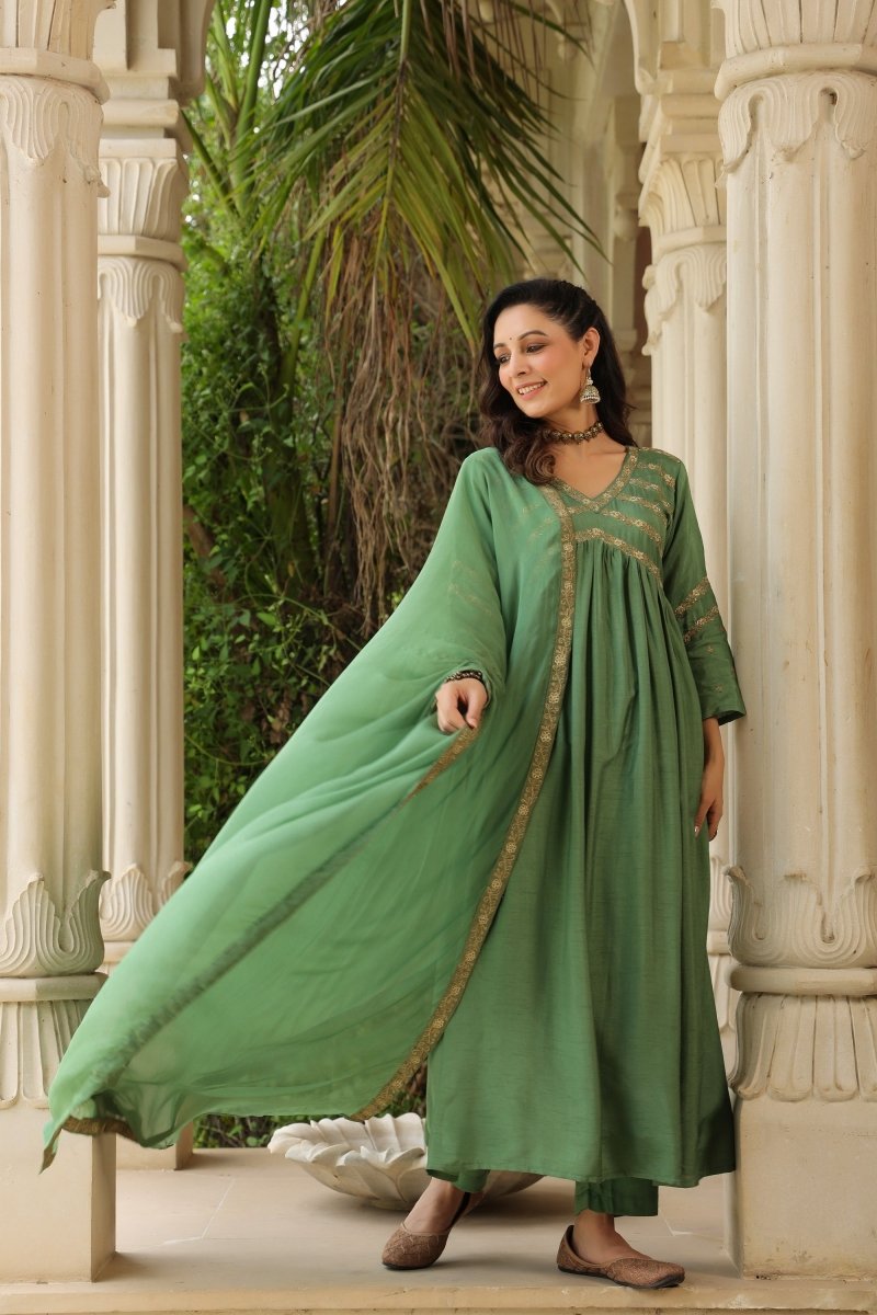 PAYAL Festive Silk Anarkali Suit Set - Payal