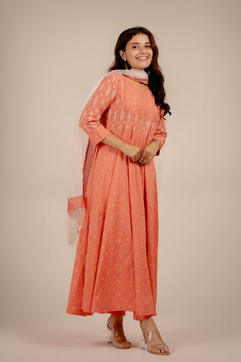 PAYAL Handloom Cotton Anarkali Suit Set - Payal
