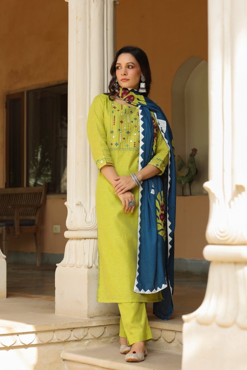PAYAL Khadi Silk Straight Suit Set - Payal