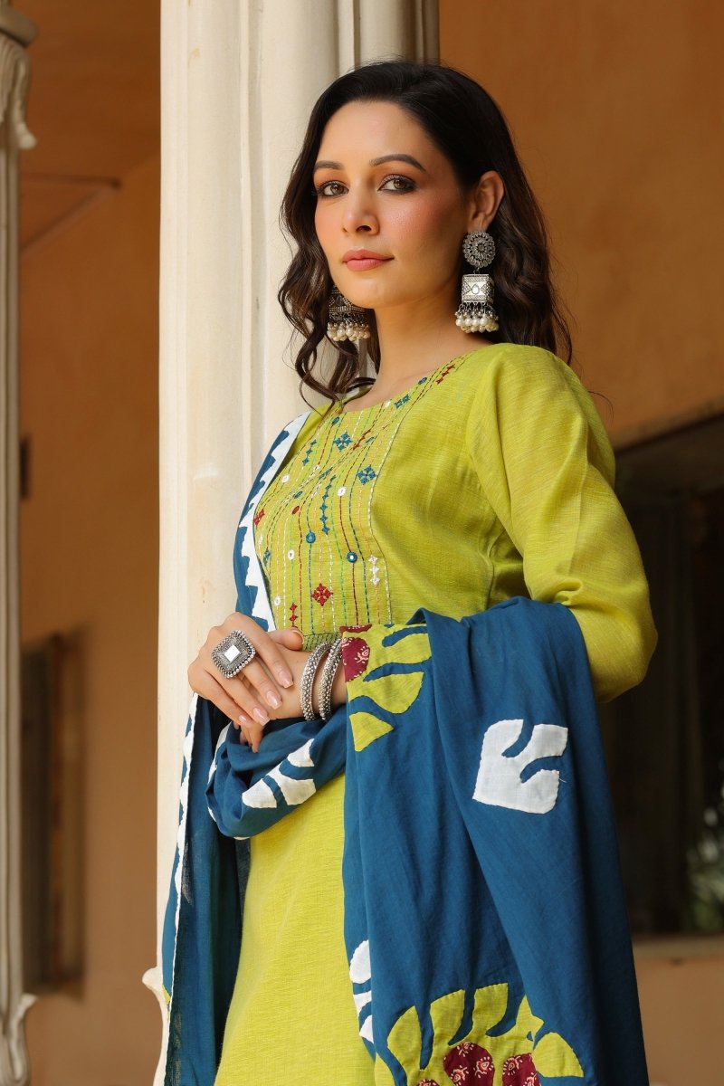 PAYAL Khadi Silk Straight Suit Set - Payal