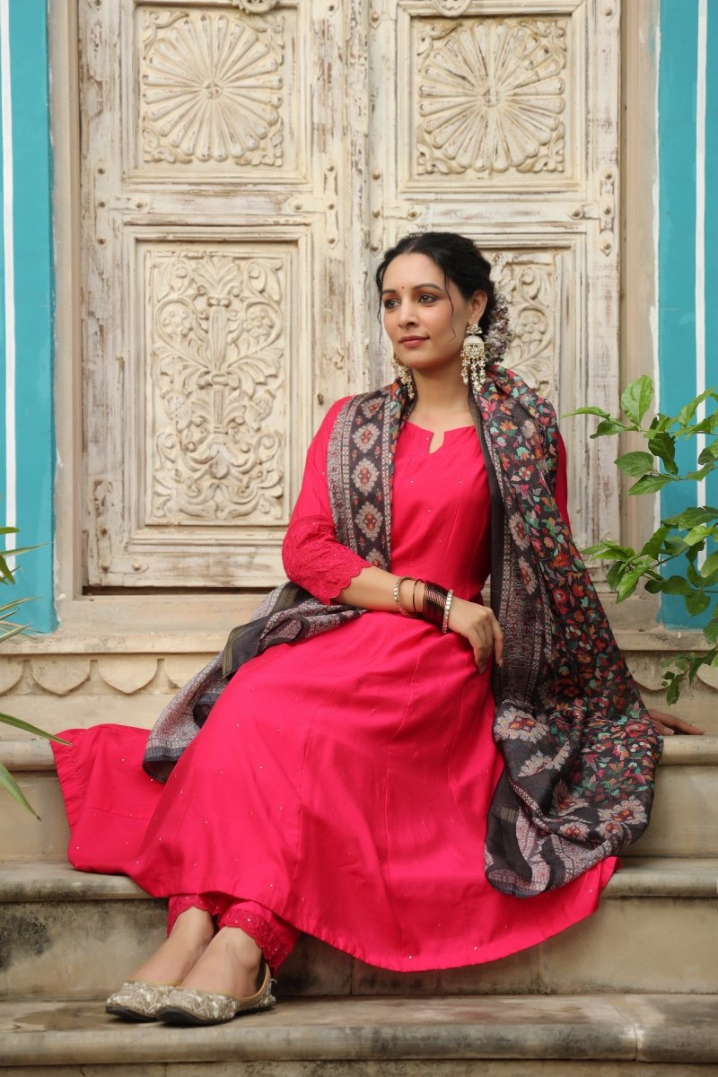 PAYAL Modal Silk Kalidar Suit Set - Payal
