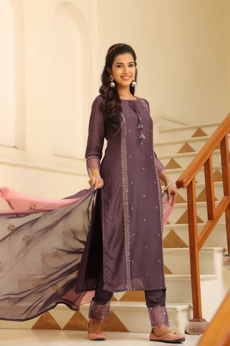 PAYAL Muslin Aline Festive Suit Set - Payal