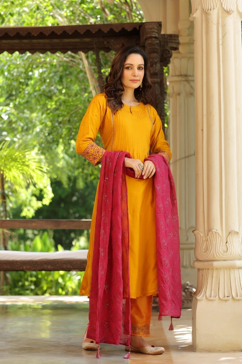 PAYAL Viscose Dola Silk Flared Suit Set - Payal