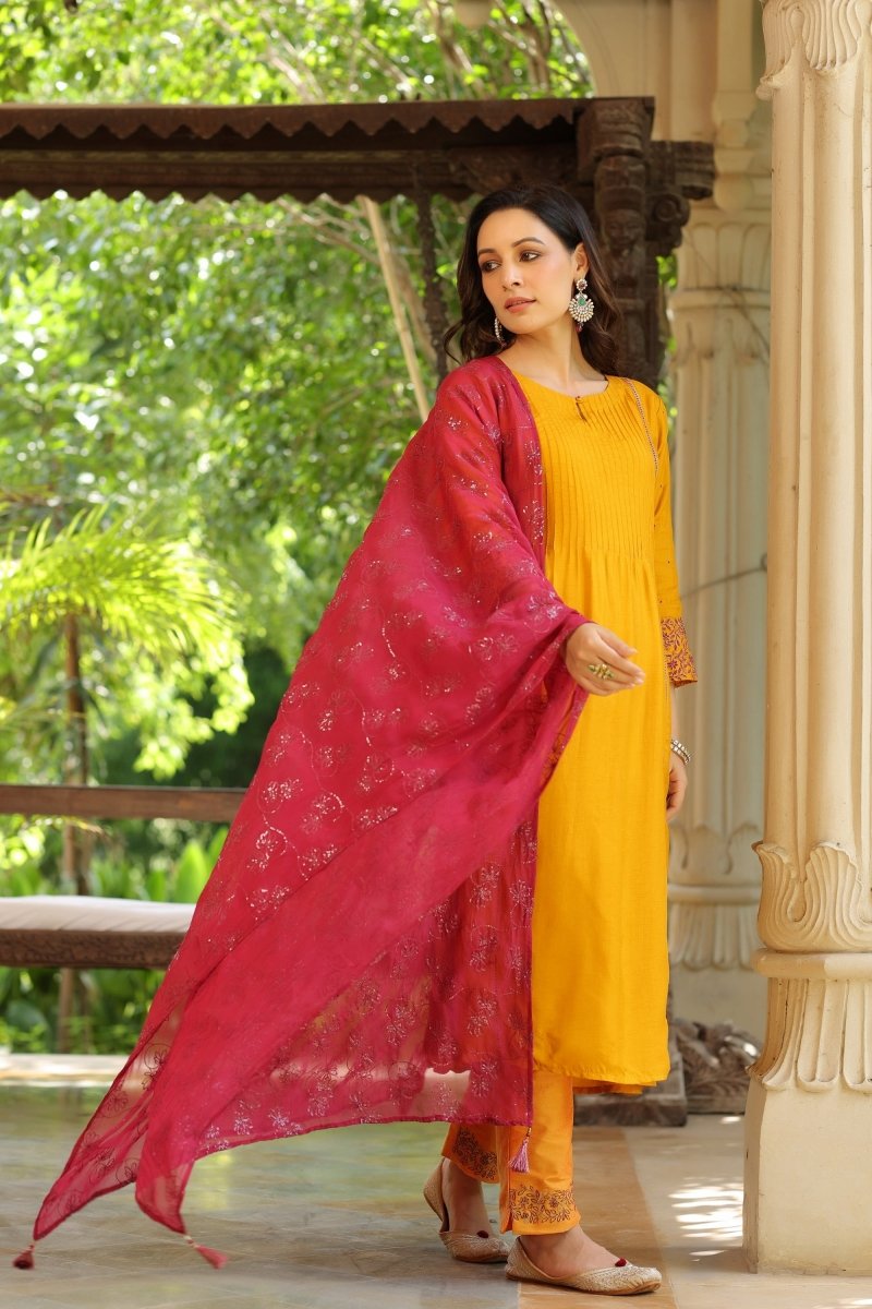 PAYAL Viscose Dola Silk Flared Suit Set - Payal