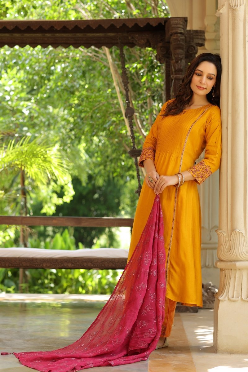 PAYAL Viscose Dola Silk Flared Suit Set - Payal