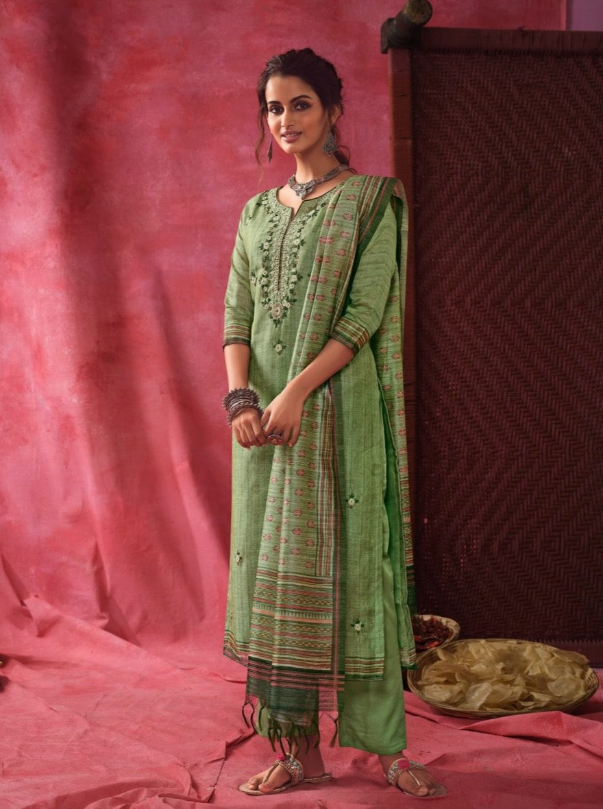 Spring Green Cotton Casual Straight Top - Payal