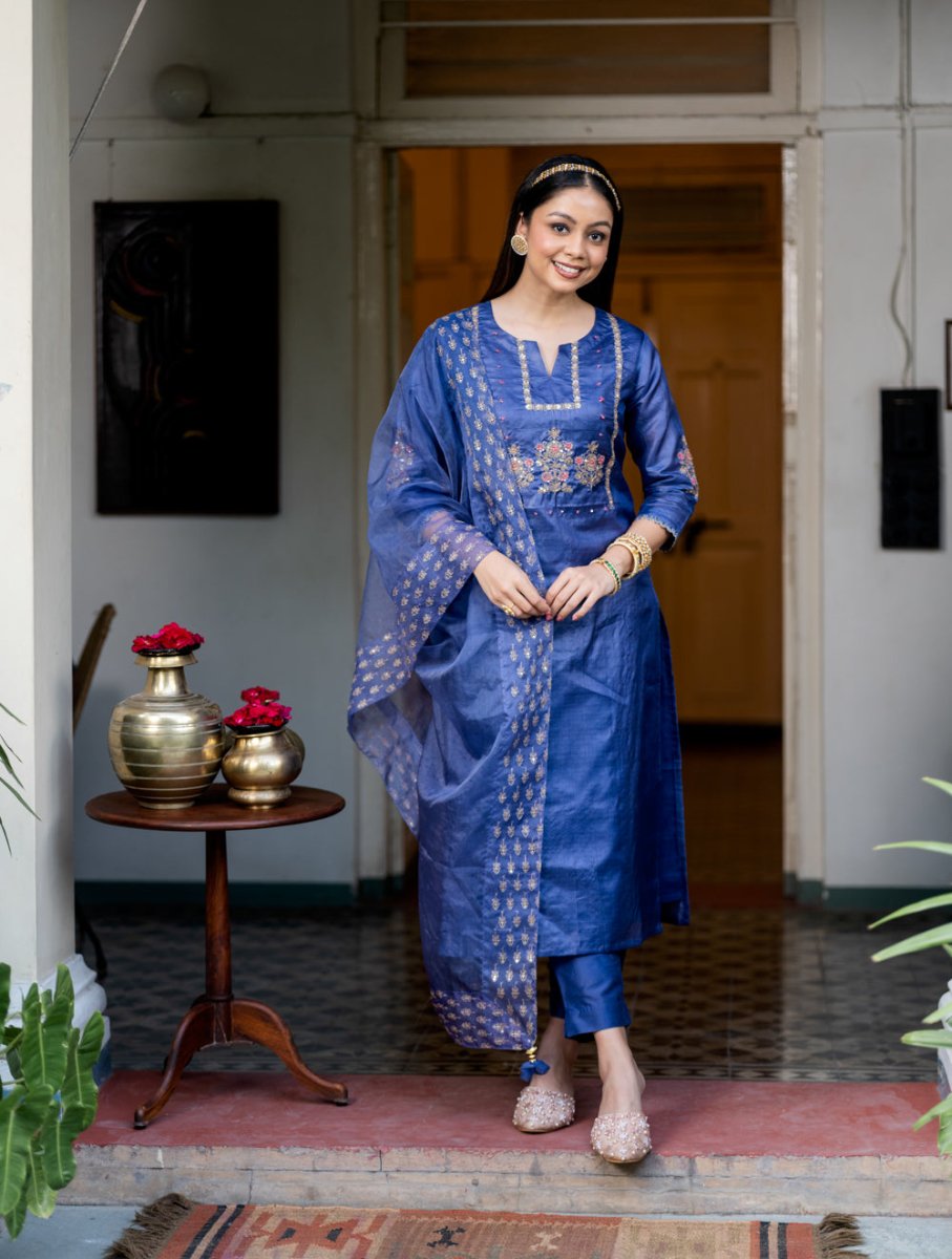 Tussar Silk Handcrafted Suit Set - Payal