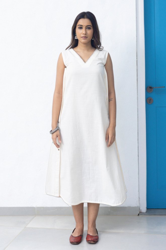 WOK Buttoned Design Dress - Payal