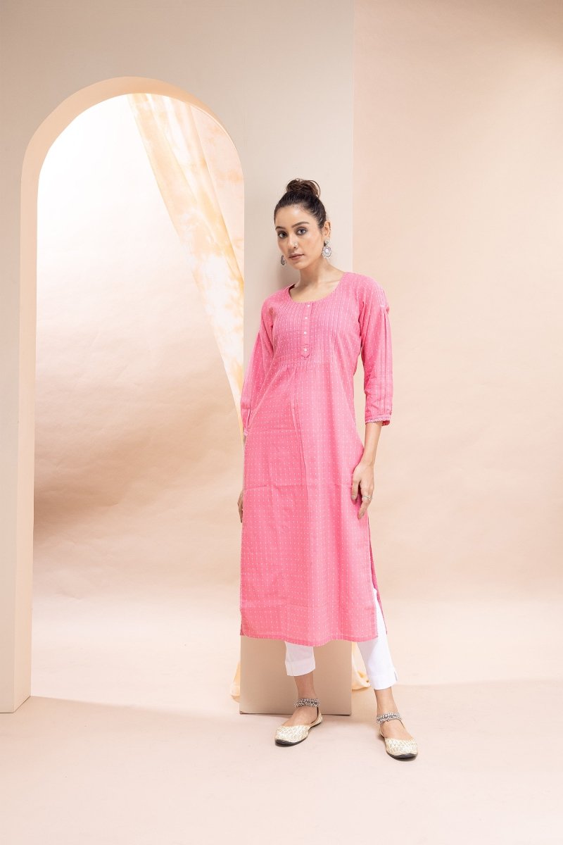 WOK Cotton Dobby Kurta - Payal