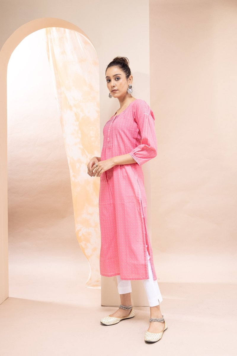 WOK Cotton Dobby Kurta - Payal